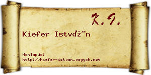 Kiefer István névjegykártya