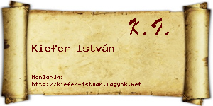 Kiefer István névjegykártya